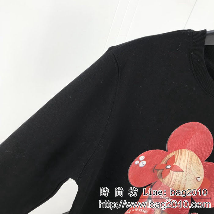 LV路易威登 X SuP聯名款 18秋冬新款 太陽花趣味公仔印花 純棉加絨衛衣 情侶款 ydi1536